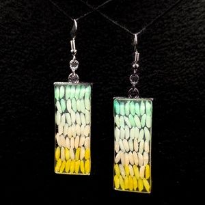 Handmade Rice Earrings in Beach Sunrise
